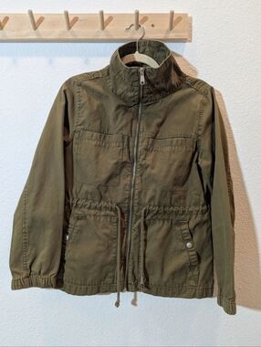 Old Navy Olive Utility Jacket with Drawstring Waist And awesome collar:)